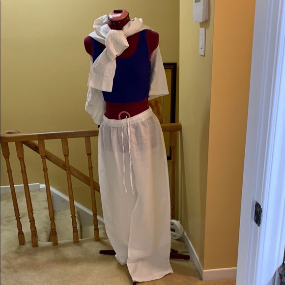 120% Lino Linen Wide Leg Drawstring Pants with Elastic Waist NWOT - Picture 3 of 11